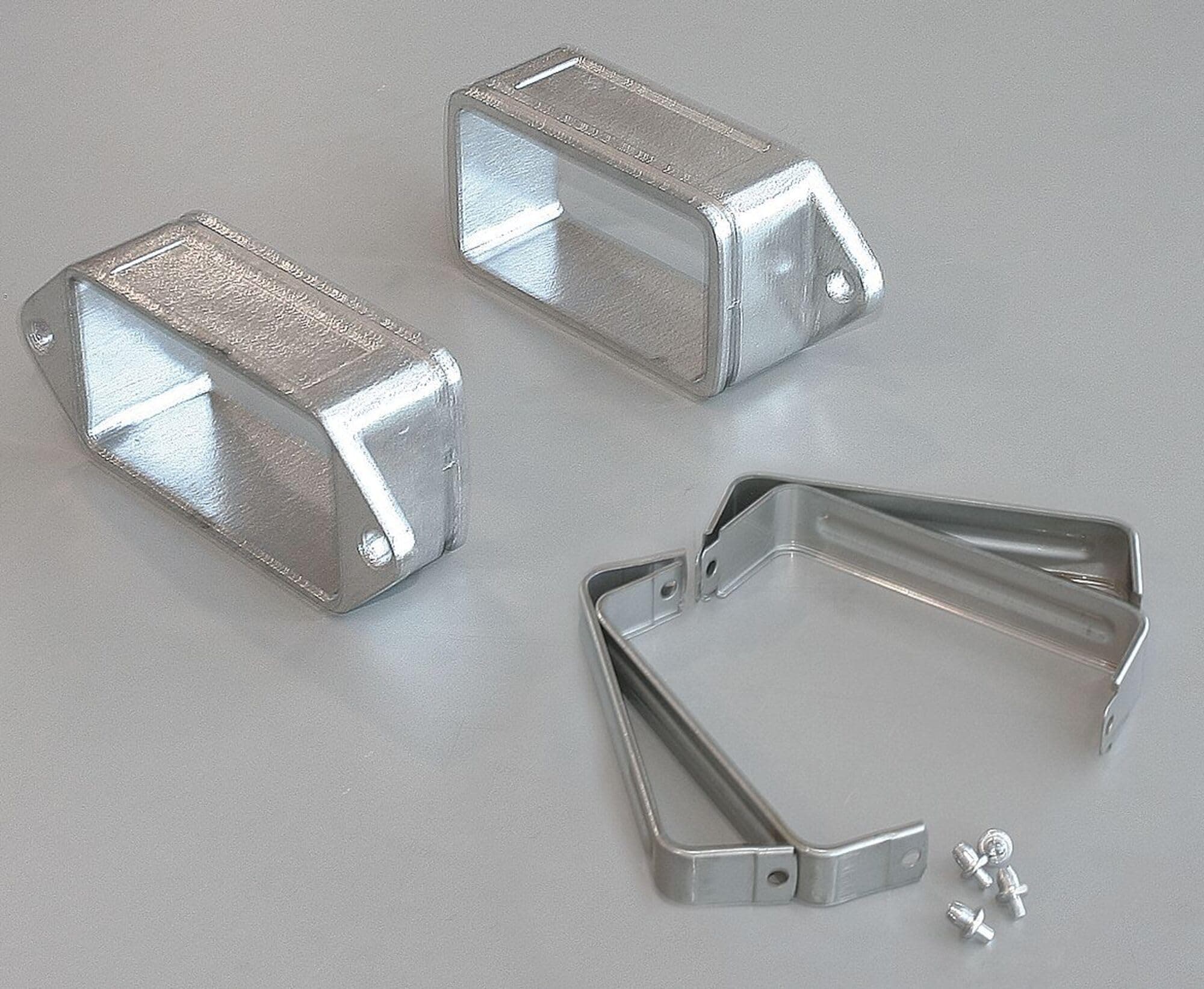 CF115 CF MB2 Cross Flange Mounting Bracket Set, Flexible Steel, 6.3x2.5" OD, 3.94x2.05" ID, Silver