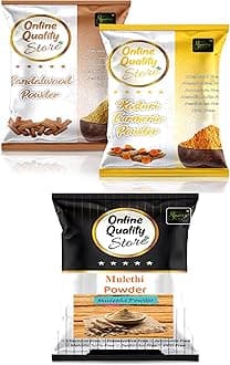 Online Quality Store kasturi haldi powder,wild turmeric powder,kasturi manjal,Chandan Powder,sandalwood powder,mulethi powder,licorice powder,licorice root powder,Yashtimadhu Powder,300g pack