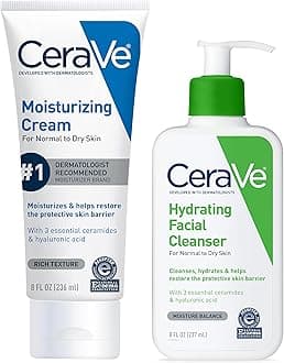 CeraVe Hydrating Skin Care Set | 8oz Moisturizing Cream & 8oz Hydrating Facial Cleanser | Ceramides + Hyaluronic Acid Moisturizer and Face Wash | Accepted by National Eczema Association