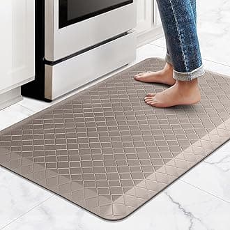 HappyTrendsKitchen Floor Mat - 4/5 Inch Thick Anti-Fatigue Kitchen Rug,Waterproof Non-Slip Kitchen Mats and Rugs Heavy Duty Ergonomic Comfort Rug for Kitchen,Office,Sink,Laundry,(22"x36", Khaki)