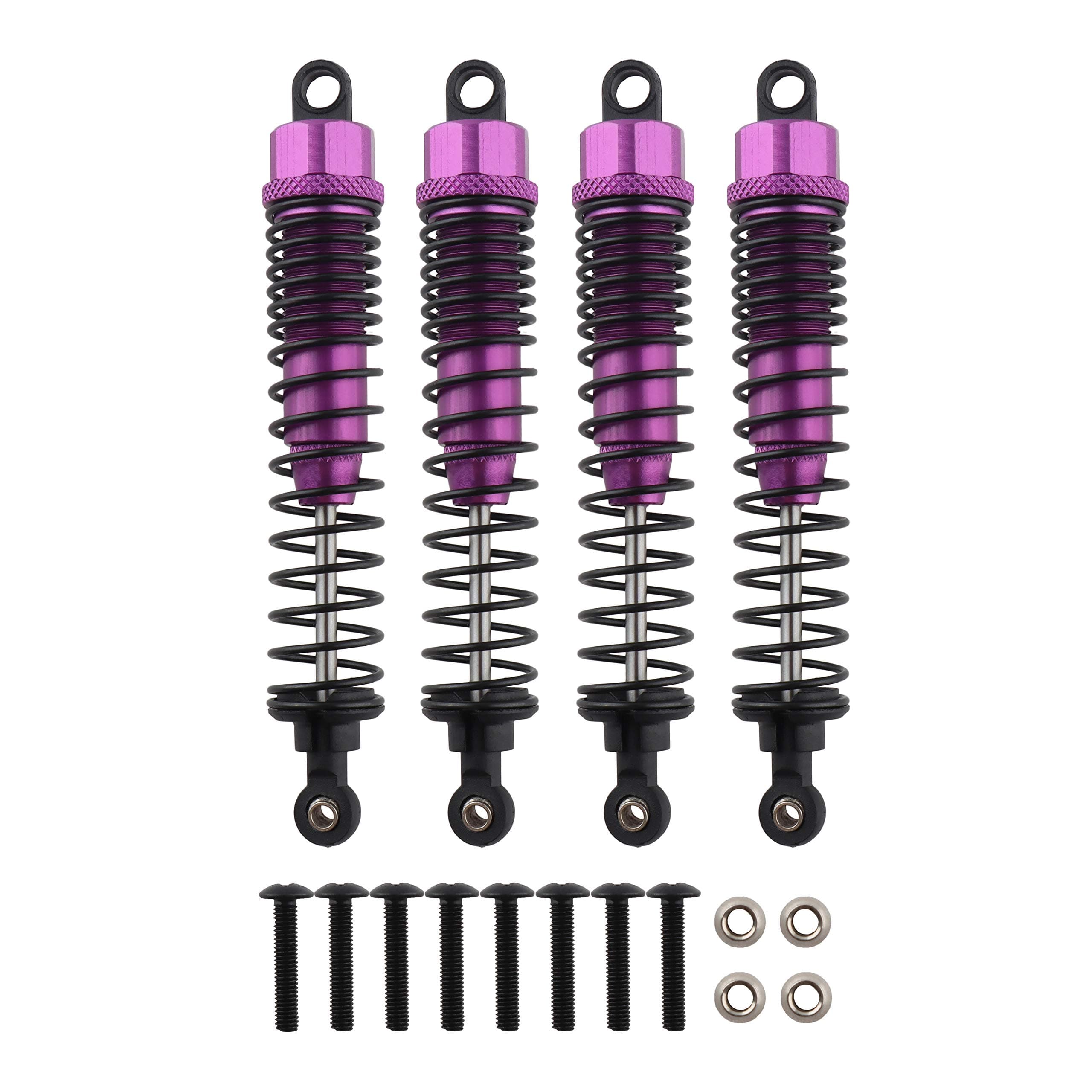 Front Rear RC Shock Absorber, 4-Pack Shock Absorber Damper 108004 108mm Adjustable Alloy Aluminum Shock for 1:10 HSP, Redcat Volcano EXP/Pro Volcano S30 Truck Upgraded Hop-up Parts
