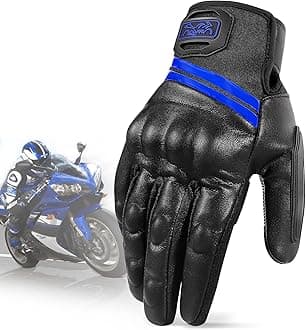 COFIT Microfiber Leather Motorcycle Gloves, Touchscreen Windproof Motorbike Gloves with Knuckles Protection Motocross Racing for Men and Women