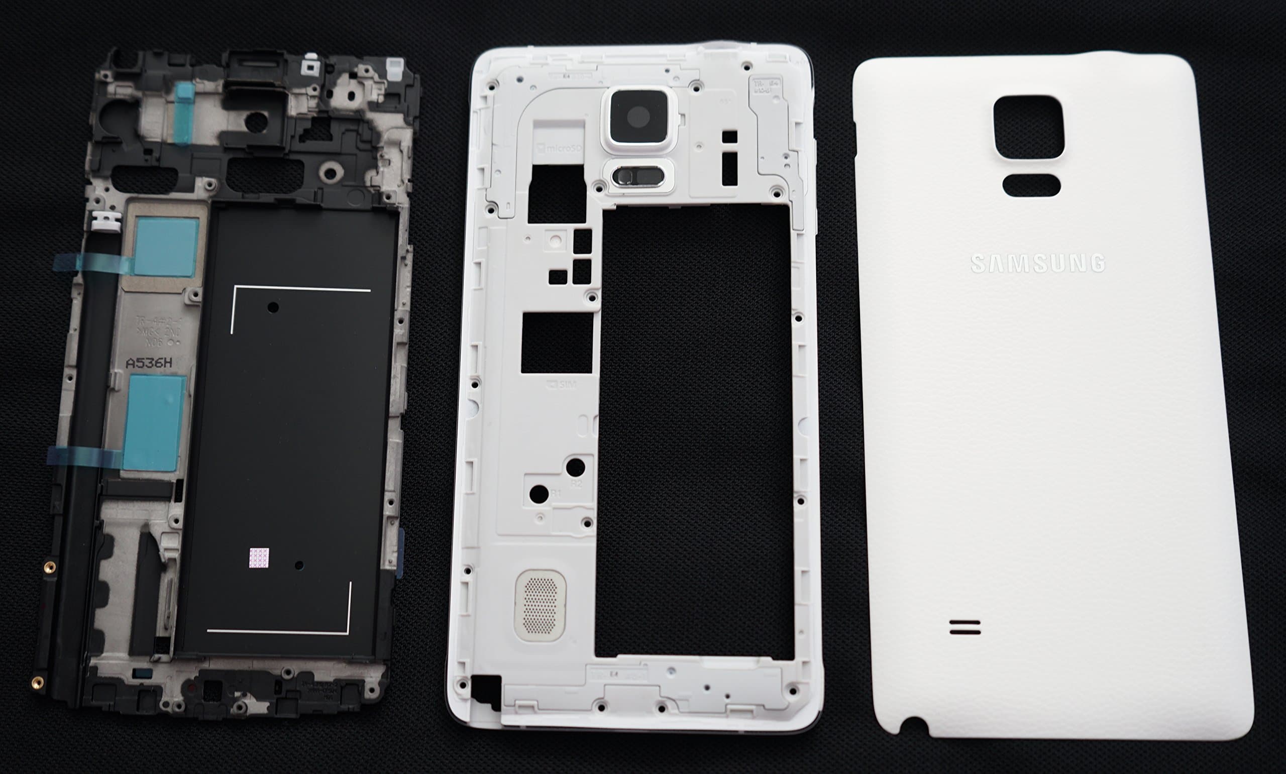 Replacement Samsung Galaxy Note 4 N910F N9100 Housing Cover Frame Door Case Camera Lens White