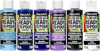 Fluid Art Ready-to-Pour Paint Set – Galactic Colors, Set of 6 (4 fl oz Bottles) – Acrylic Pouring Paints for Canvas, Wood & DIY Art Projects