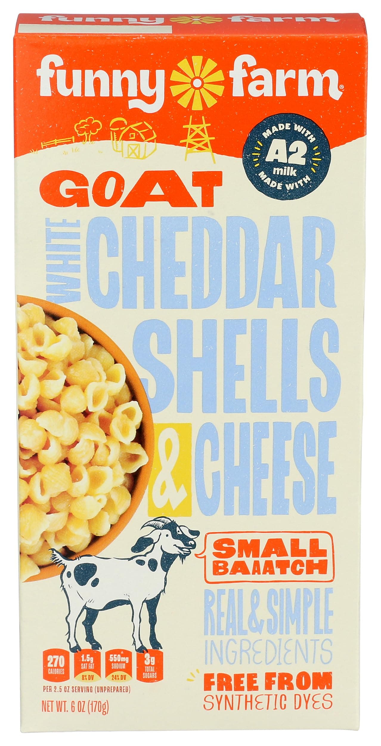 Goat White Cheddar Shells & Cheese, 6 OZ
