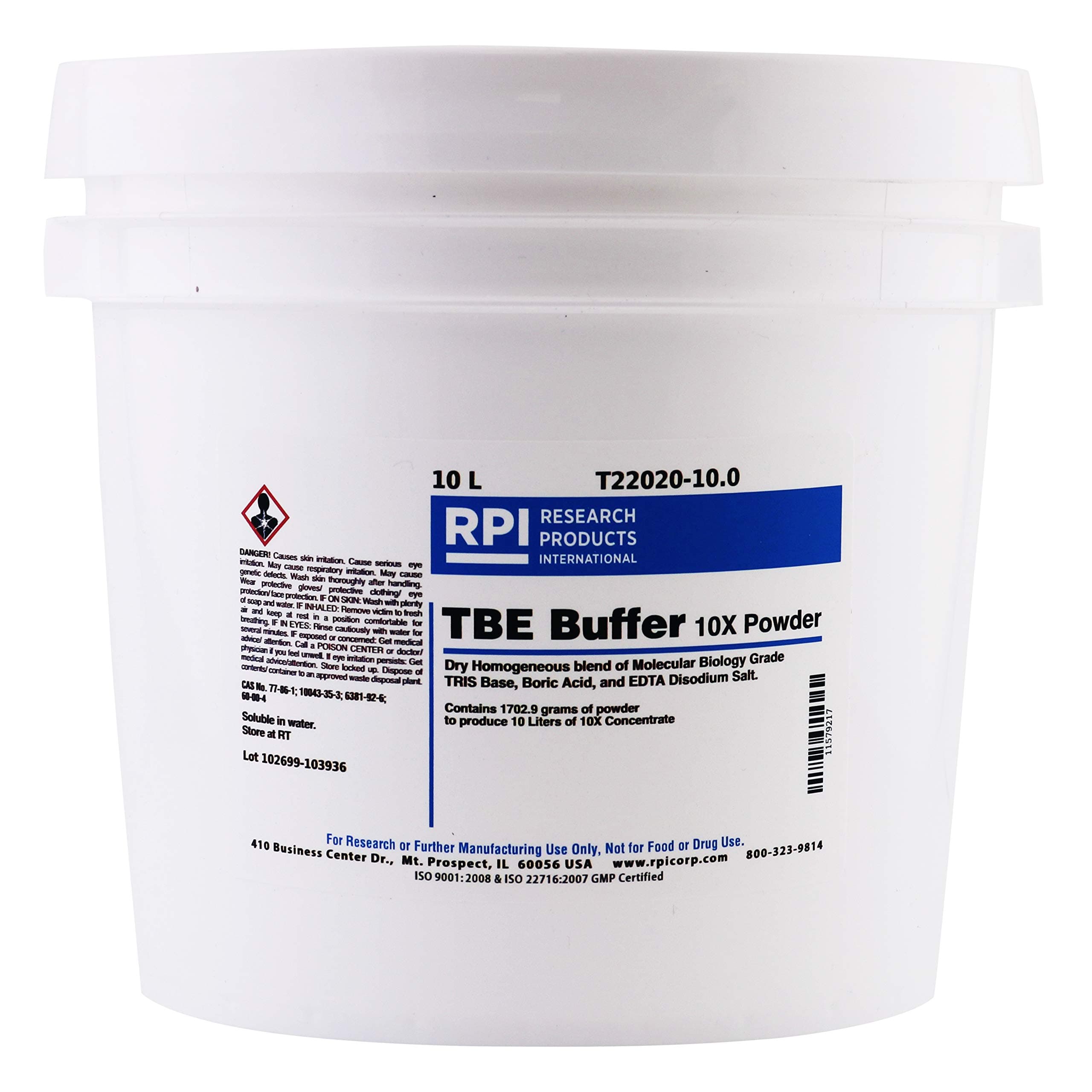 TBE Buffer [TRIS-Borate-EDTA], 10X Powder, 1702.9 Grams of Powder Makes 10 Liters of Solution