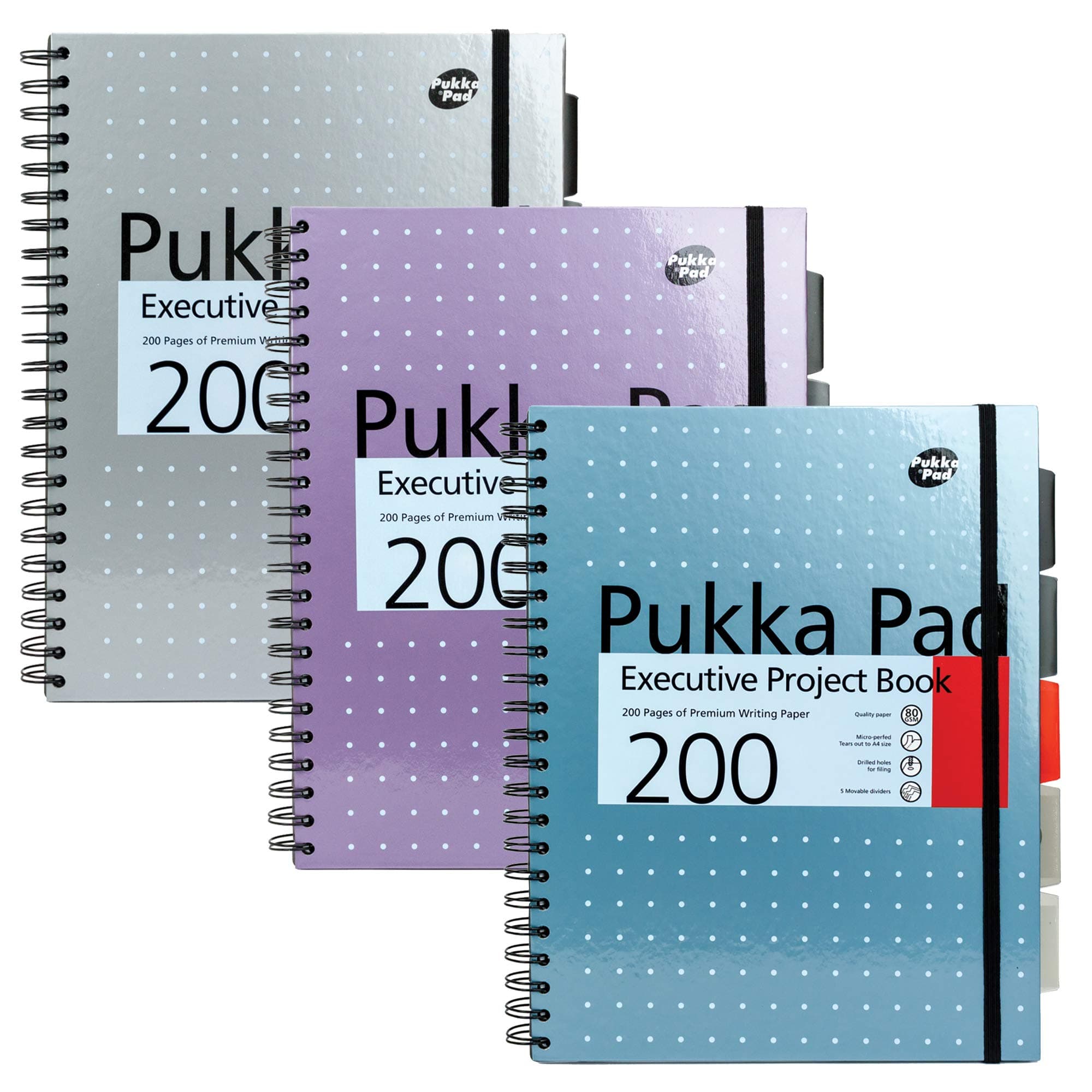 Pukka Pad, A4+ Metallic Executive Project Book 3-Pack, Lined