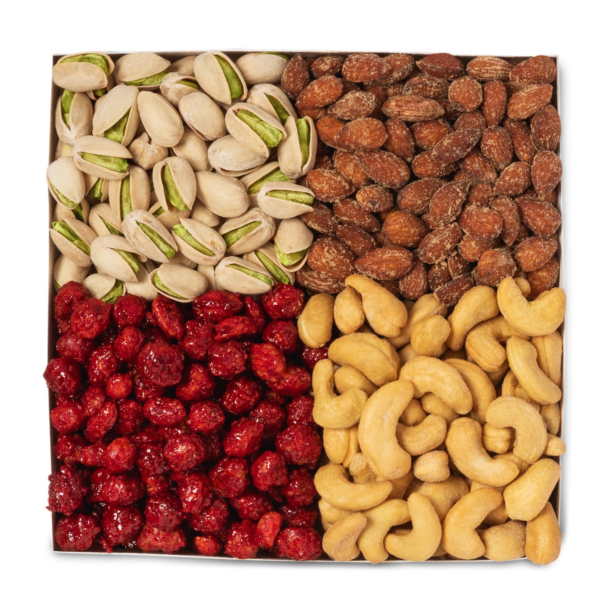Nuts.com Mixed Nut Sampler – Variety Snack Box for Festive Gifts – 1.25Lb Gift Package Includes Pistachios, Peanuts, Hickory Smoked Almonds, Roasted and Salted Cashews