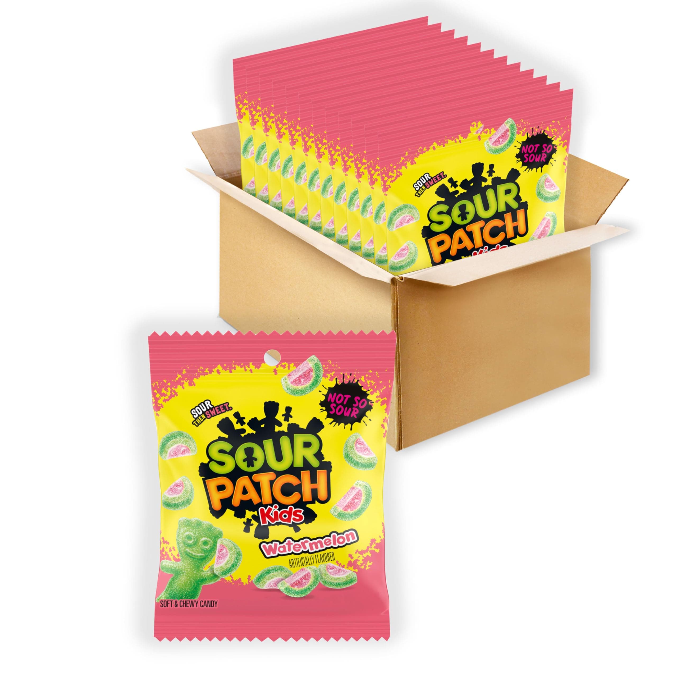 - SOUR PATCH KIDS Watermelon Soft & Chewy Gummy Candy, Bulk Candy, 12-3.6 oz Bags