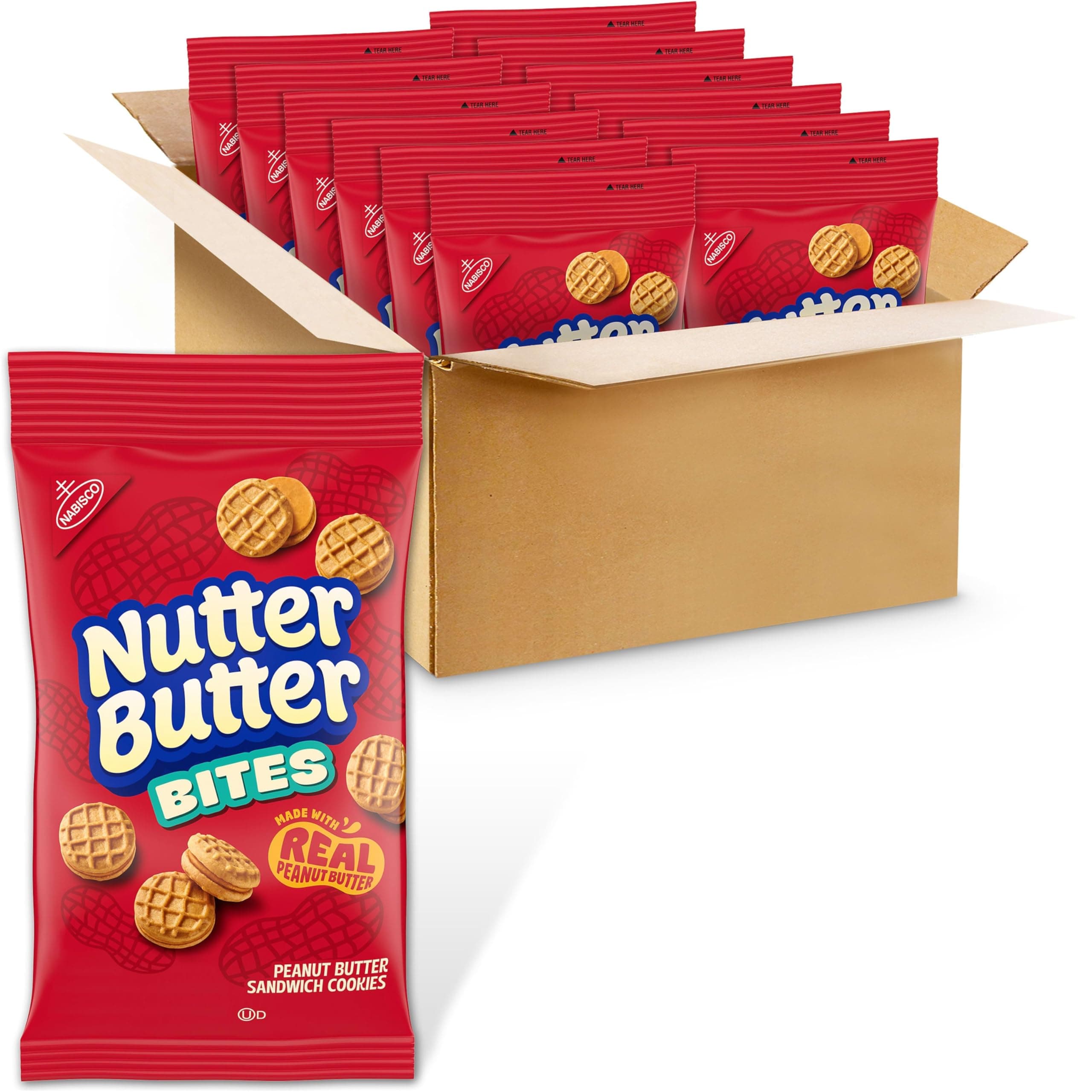Nutter Butter Bites ピーナッツバターサンドイッチクッキー、ビッグバッグ、12-3オンスパック