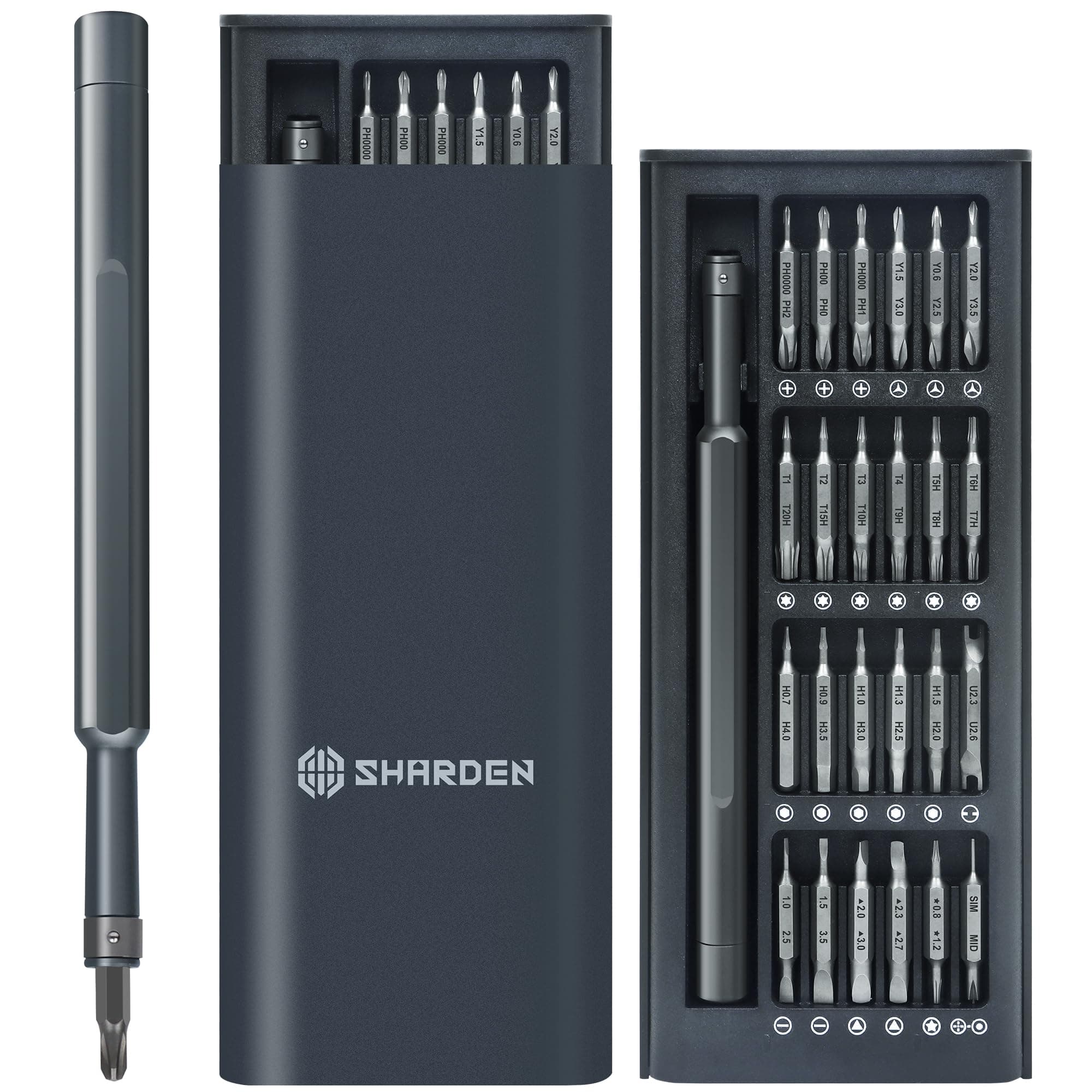 SHARDEN 49 in 1 Precision Screwdriver Set, Small Screwdriver Set with Torx, Pentalobe, Tri-wing, Mini Repair Tool Kit for PC, Laptop, MacBook, Computer, iPhone, PS5, Watch, Glasses, Electronic