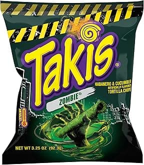 TakisZombie Habanero & Cucumber Artificially Flavored Tortilla Chips, 3.25 oz 92.4g