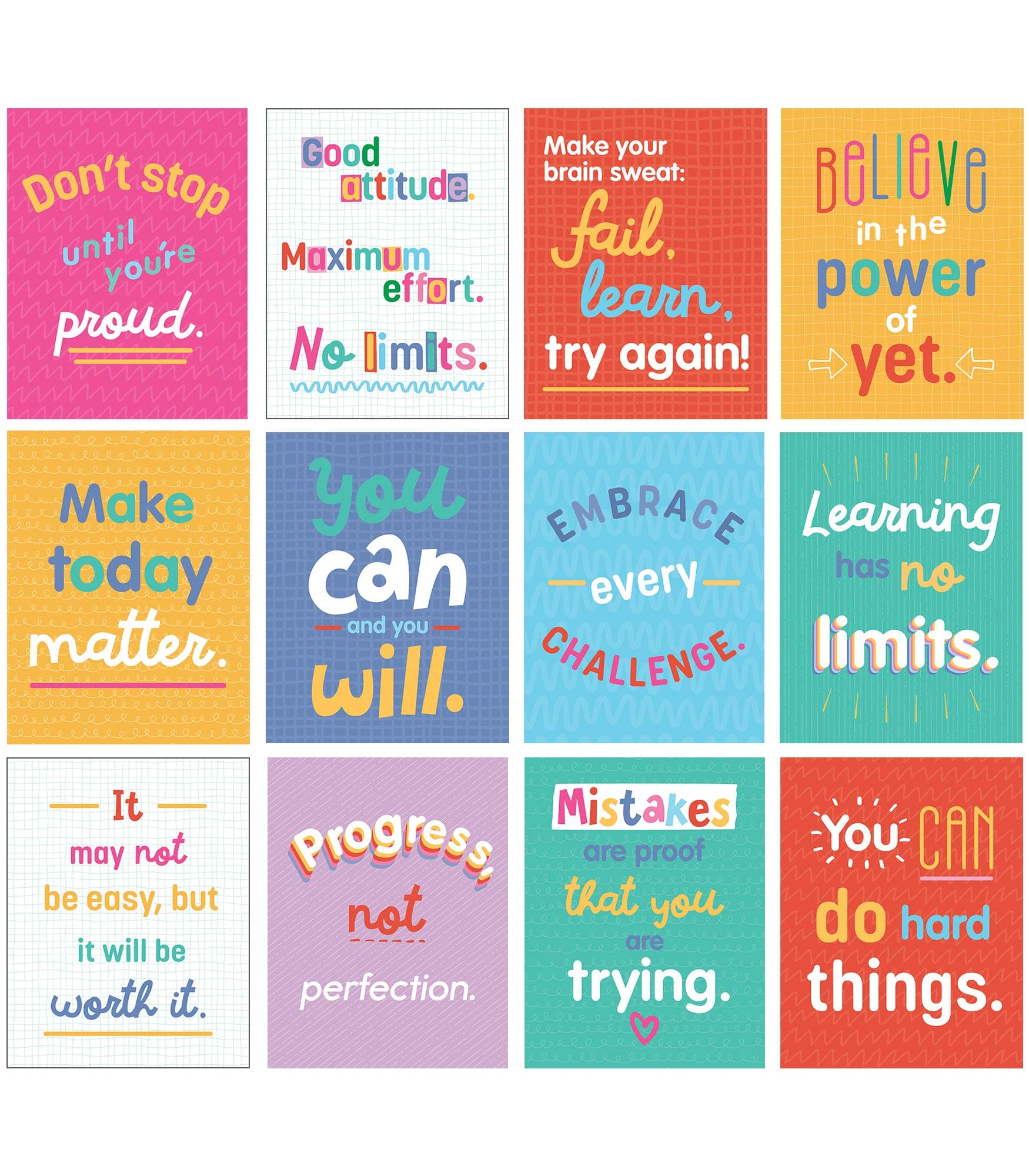 Carson Dellosa Education Mini Posters: Growth Mindset Quotes