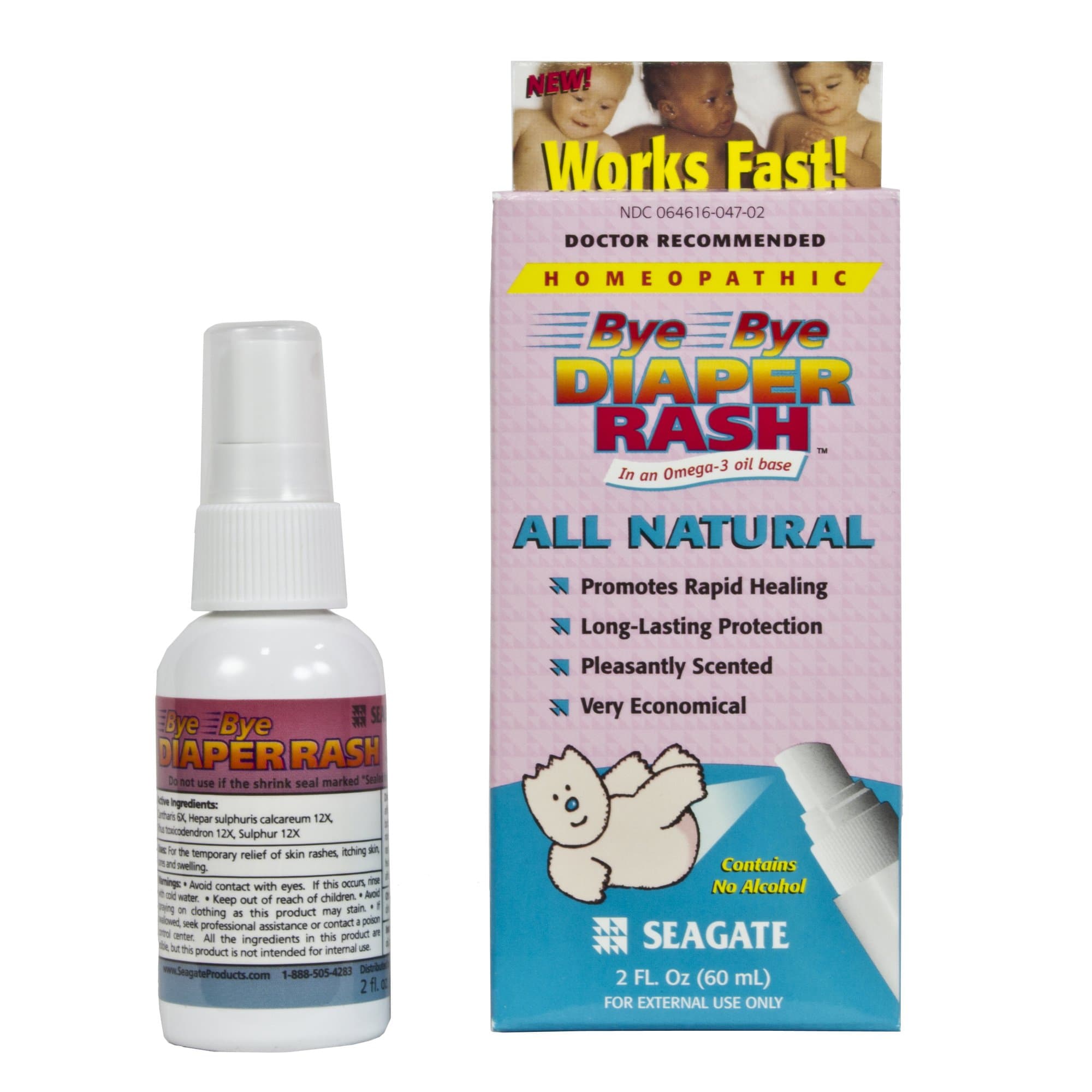 Seagate Products Homeopathic Bye Bye Diaper Rash Spray 2 ounce (pack of 1)