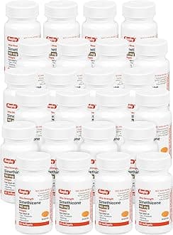 RUGBY LABORATORIES Simethicone 180mg Softgels Anti-Gas Generic for Phazyme Ultra Strength 60 Gelcaps per Bottle Pack of 24 Total 1440 Gelcaps