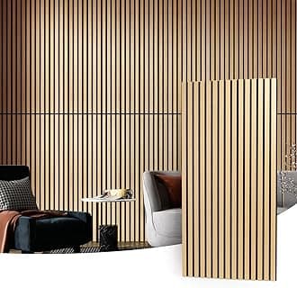 Art3d 4 Wood Slat Acoustic Panels for Wall and Ceiling - 3D Fluted Sound Absorbing Panel with Wood Finish - Oak Covering 2.88㎡