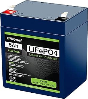 12V 5Ah Lithium LiFePO4 Deep Cycle Rechargeable Battery | 2500-7000 Life Cycles & 10-Year lifetime | Built-in BMS