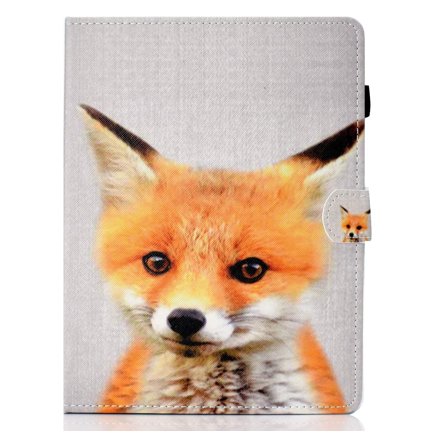 XTstore Universal Case for 9-10.1" Tablet, Leather Case Stand Cover Card Slot for Fire HD 10,Huawei MediaPad T3/T5 10,iPad Air 10.5, Samsung Tab A 10.1/Tab E 9.6, Lenovo TB-X103F, Fox