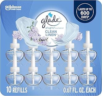 PlugIns Refills Air Freshener, Scented and Essential Oils for Home and Bathroom, Clean Linen, 6.7 Fl Oz, 10 Count (Packaging May Vary)