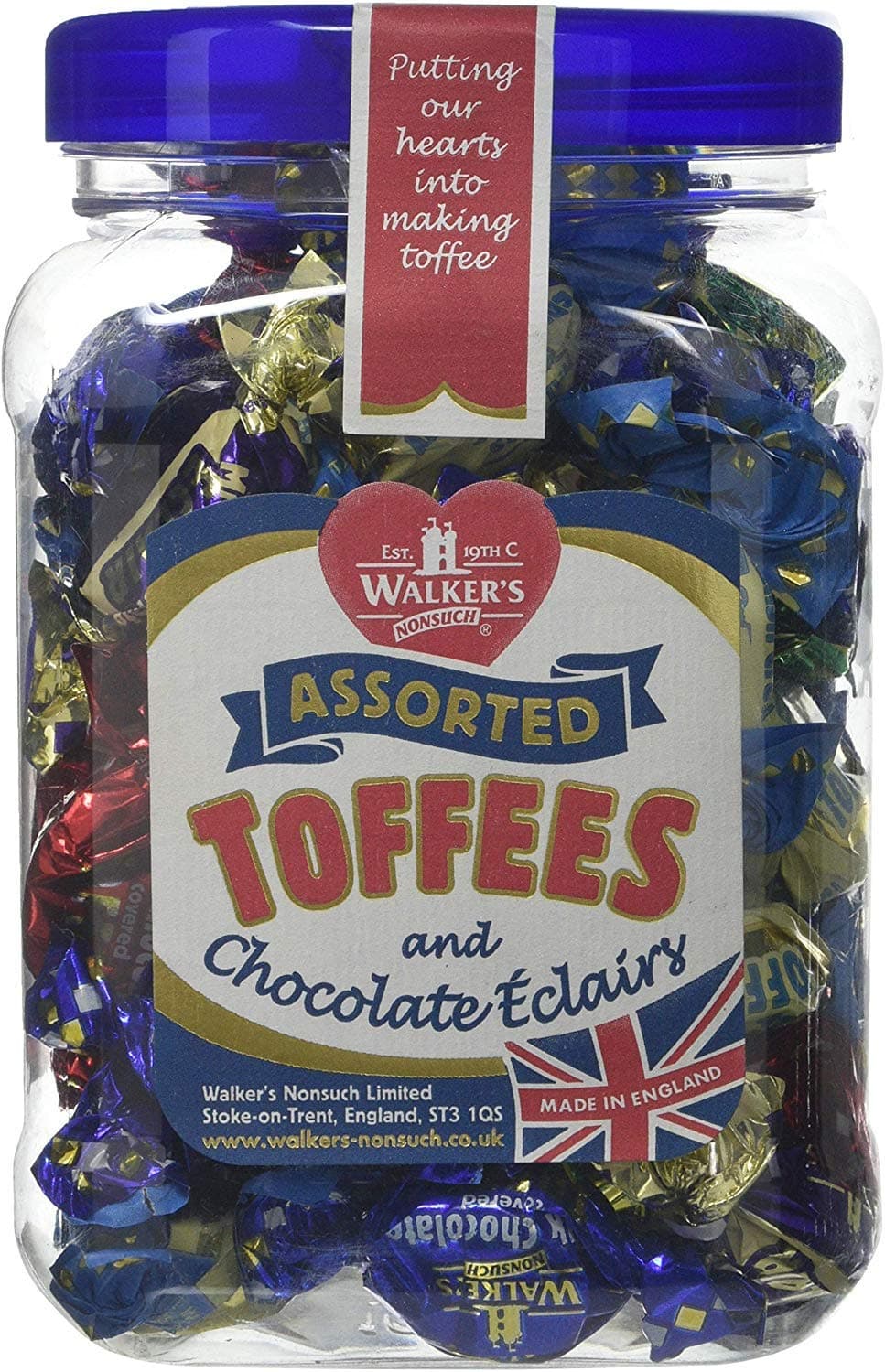 WALKERS NONSUCH Assorted Toffees and Chocolate Eclairs (1 pound jar)