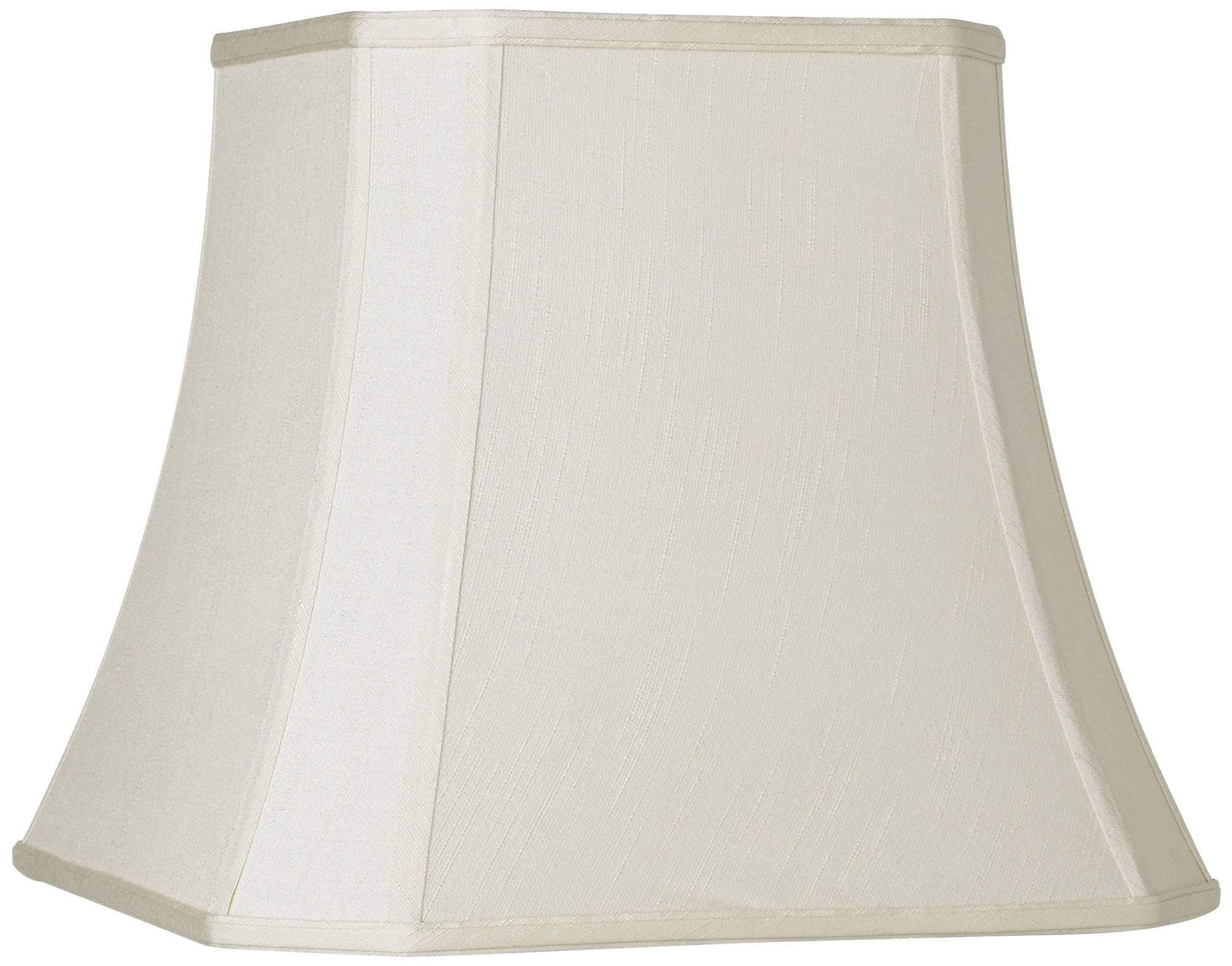 Creme Large Square Cut Corner Lamp Shade 10.5" Top x 16" Bottom x 14" Slant x 13.5" High (Spider) Replacement with Harp and Finial - Springcrest