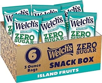 Welch's Zero Sugar Fruity Bites, Island Fruits Snack Box, Gluten Free & Sugar...