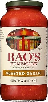 Rao's Homemade Tomato Sauce | Roasted Garlic | 24 oz | Versatile Pasta Sauce | Carb Conscious, Keto Friendly | All Natural, Premium Quality | Made with Sweet Italian Tomatoes and Caramelized Garlic