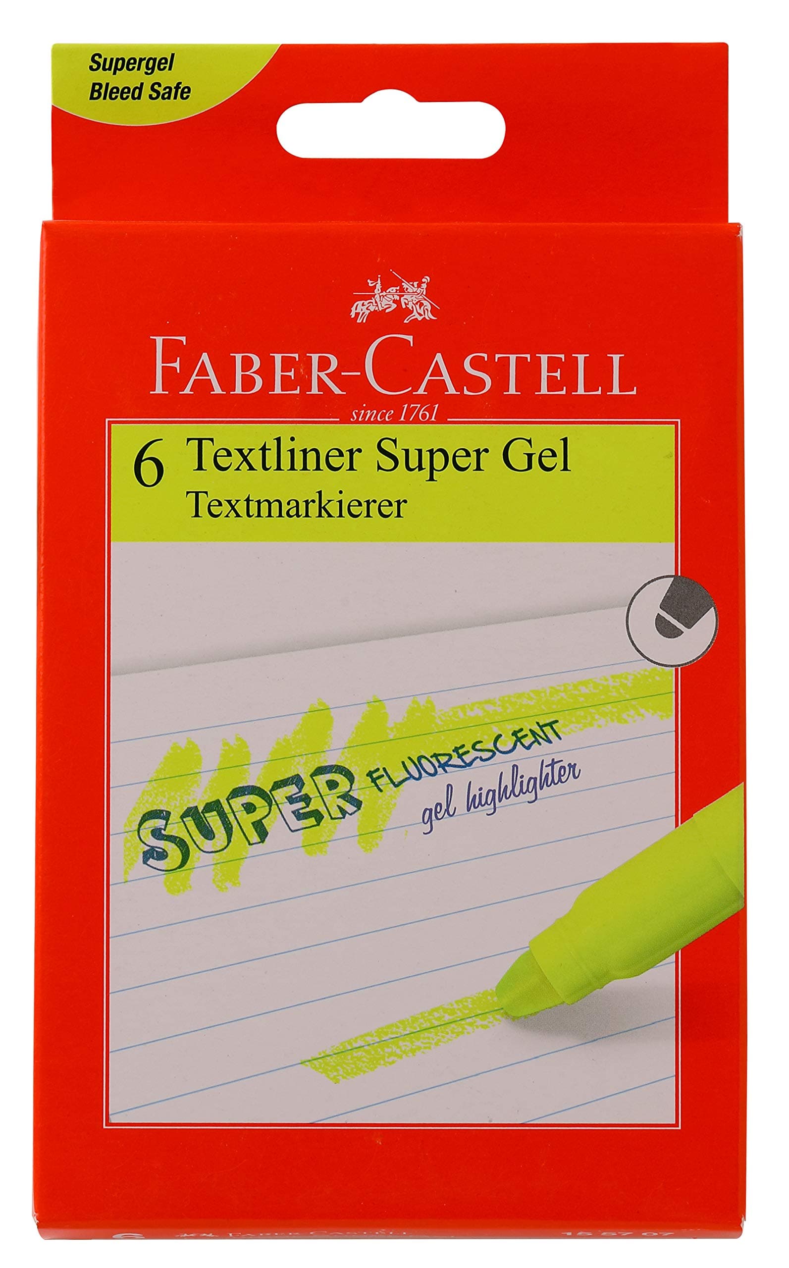 Faber-Castell Gel Textliner - Pack of 6 (Yellow)