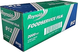 912 Foodservice Clear Plastic Wrap Film, 15 inch Width, 2000 Feet