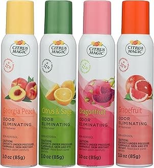 Citrus Magic Odor Eliminating Air Freshener Spray, Assorted Fragrances - Georgia Peach, Dragonfruit, Citrus and Sage, Grapefruit