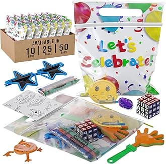 Crown Display Party Favors for Kids 25 Pre Filled Party Favor Bags - Fun Goodie Bags Stuffers for Kids with Fidget Toys and Small Toys Goody Bag Stuffers - Party Favors for Kids 4-8