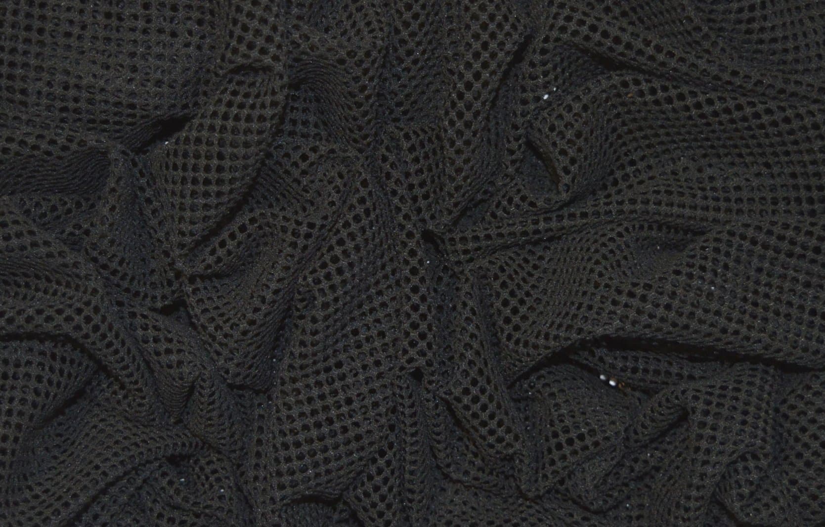 2MM Black Fish NET Airtex MESH Fabric 100% Polyester Natural Stretch 73" Width