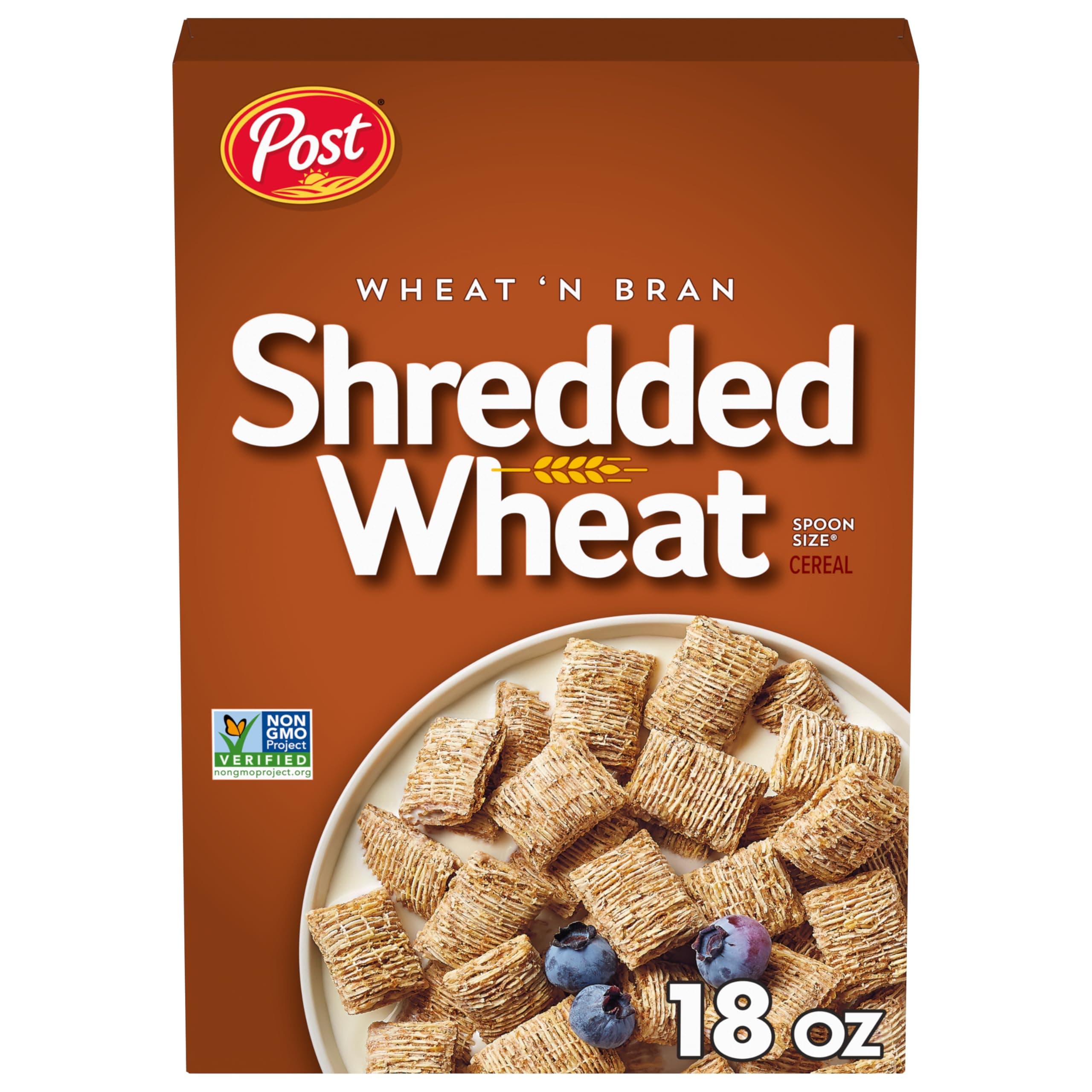 Post Wheat n Bran® Shredded Wheat Breakfast Cereal Excellent Source of Fibre Kosher 510ml (1 Pack)