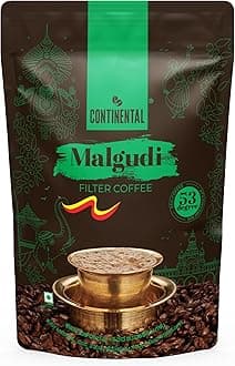 Continental Malgudi Filter Coffee Powder | 500gm Pouch | 53% Coffee - 47% Chicory | Traditional South Indian Filter Coffee Powder | Locks Real Aroma | Freshly Roasted Ground Coffee Powder
