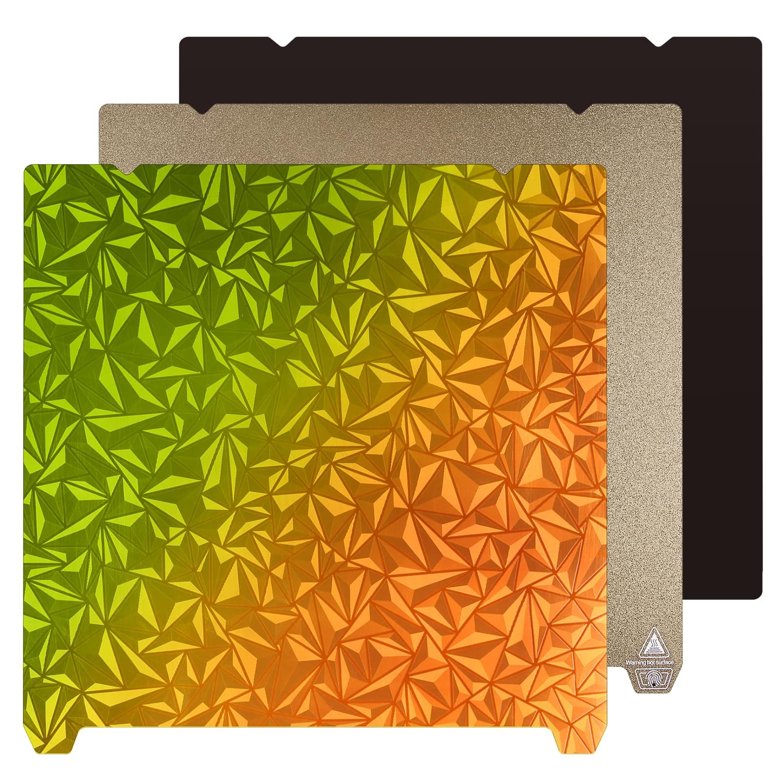 Ender 3 S1 Plus Build Plate, Double Sided PEO PEI Bed Sheet, Magnetic Spring Steel Diamond Holographic PEO + Textured PEI Surface for Creality CR-10S,CR-10 Smart/Pro,Longer LK5 Pro,310x315mm