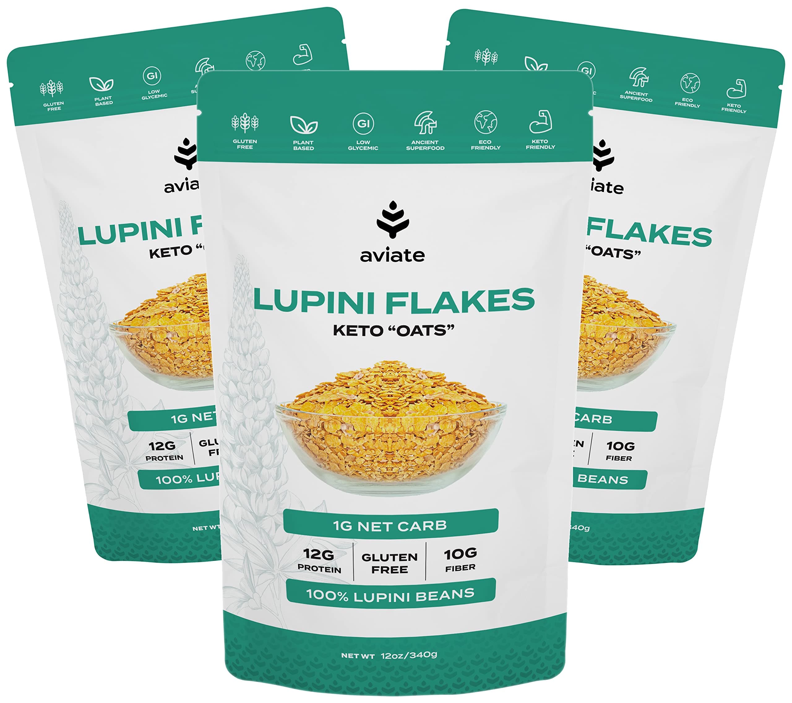 Aviate Lupini Flakes - 3 x 12 oz