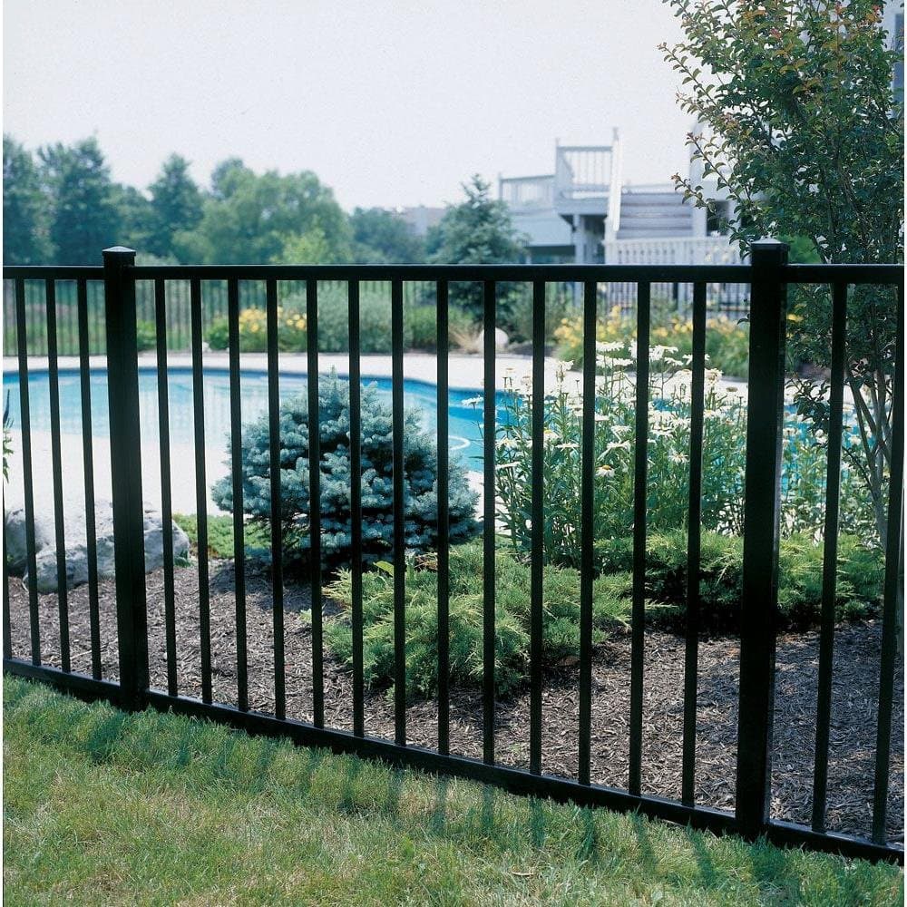 2 in. x 2 in. x 5-5/6 ft. Metropolitan Black Aluminum Fence Corner Post