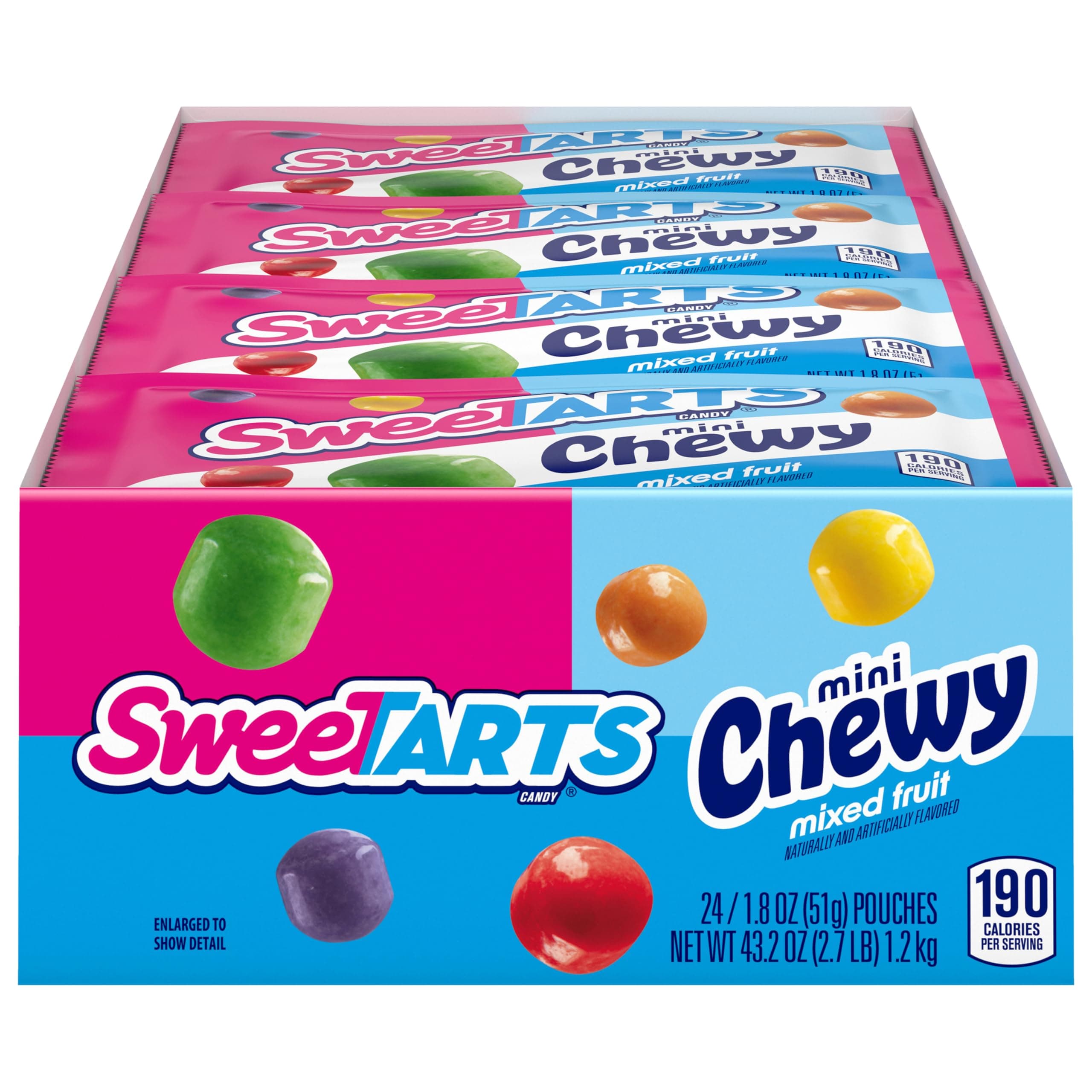 Mini Chewy, Candy, Mixed Fruit, 1.8 oz, 24 count