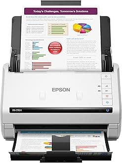 Epson DS-770 II Color Duplex Document Scanner for PC as Well as Mac with 100-page Auto Doc Feeder (ADF), Twain and ISIS Drivers