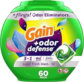 Gain Flings Laundry Detergent Soap Pods with Odor Defense HE with Febreze & Oxi