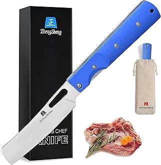 ZhengSheng Folding Chef Knife 4.8" Sharp 440A Stainless Steel Blade G10 Handle Pocket Foldable Kitchen Knife Utility Knife for Outdoor Camping Cooking