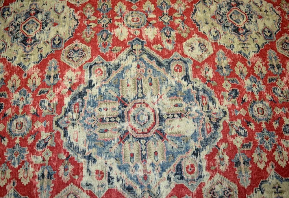 Red Medallion Damask Print Massimo Moroccan Red Covington Fabric