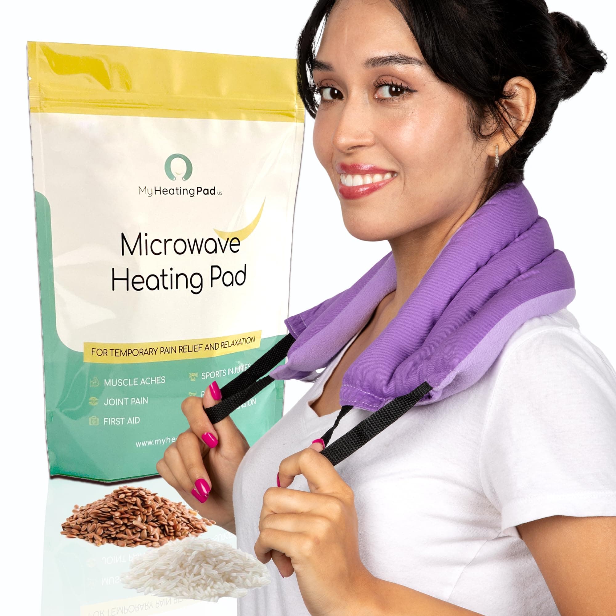 My Heating Pad Microwavable s for Lower Back, Neck, and Shoulder Pain Relief - Moist Microwave for Muscles and Joints - Microwave Hot Pack Heat for Cramps - 1 Heat Pack Purple