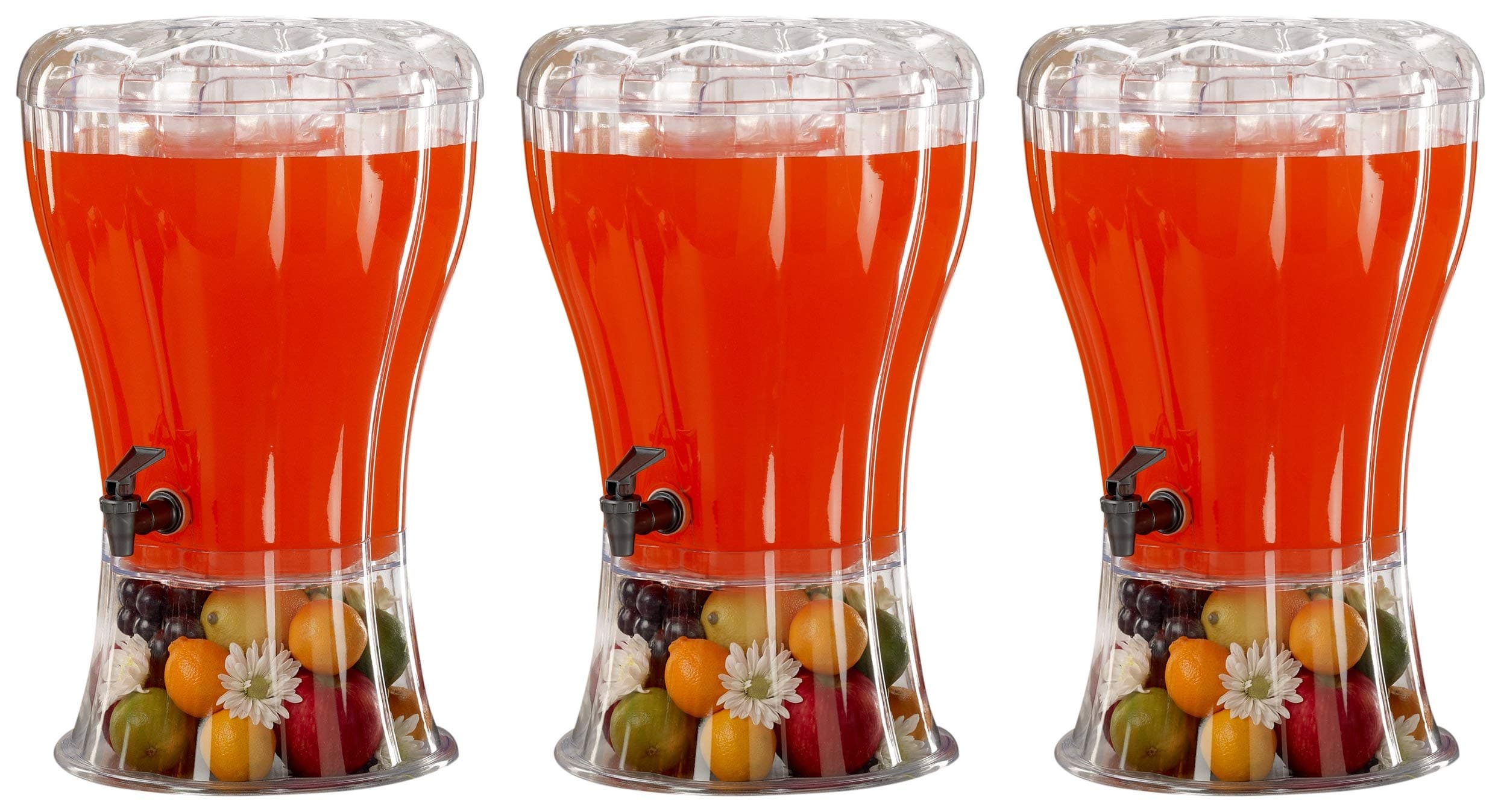 Buddeez Unbreakable 3-1/2-Gallon Beverage Dispenser with Removable Ice-Cone (Тhrее Расk)