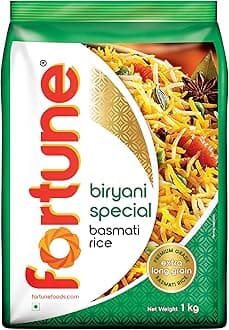 FORTUNE Biryani Special Basmati Rice, 1 kg |Extra Long Grain Basmati rice (Up to 24 mm) | Ideal for Biryani