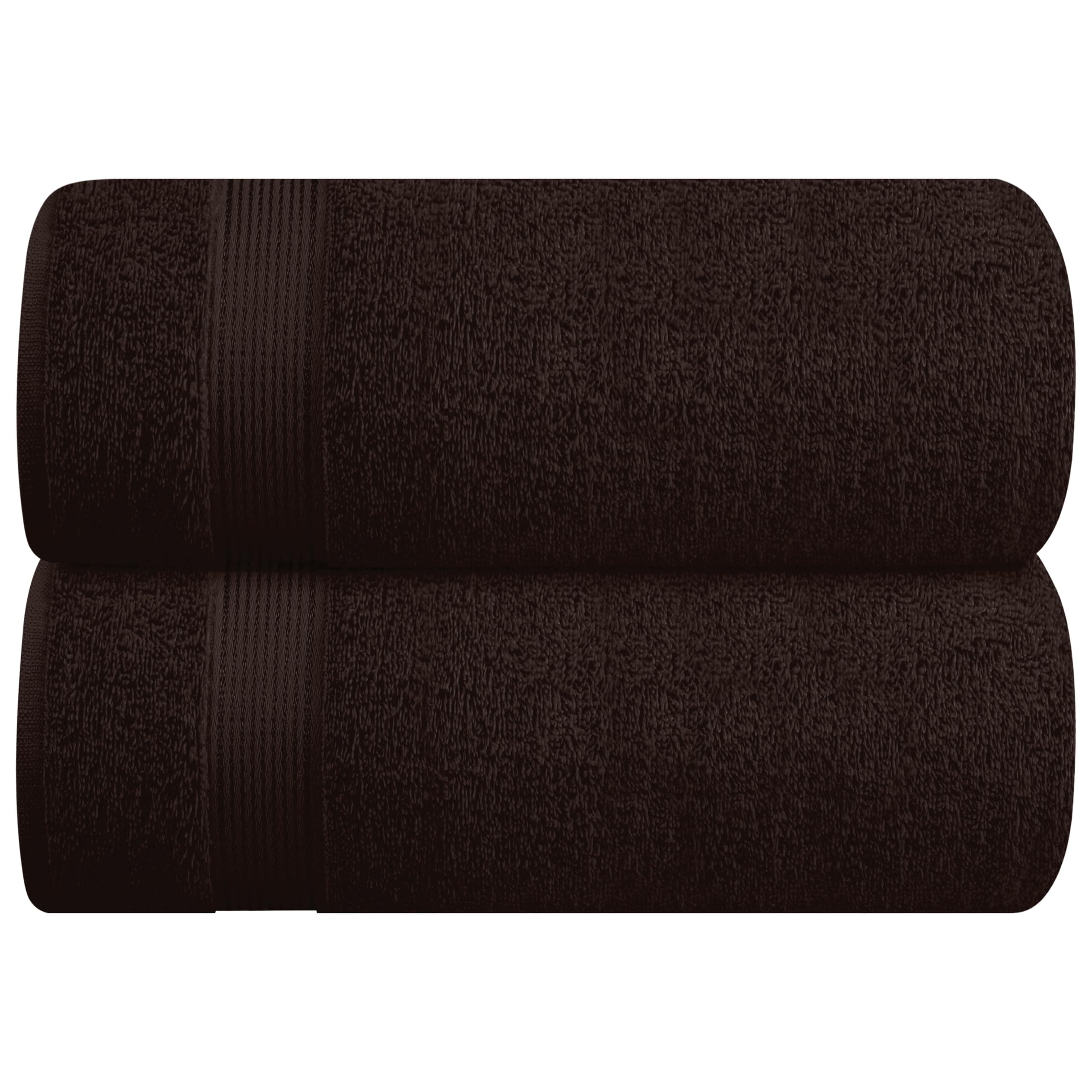 Belizzi Home Cotton 2 Pack Oversized Bath Sheet 35x70, Large Bath Sheet, Ultra Soft, Absorbent, Compact, Eco-Friendly, Recyclable, Quick Drying and Lightweight Towel - Chocolate Brown