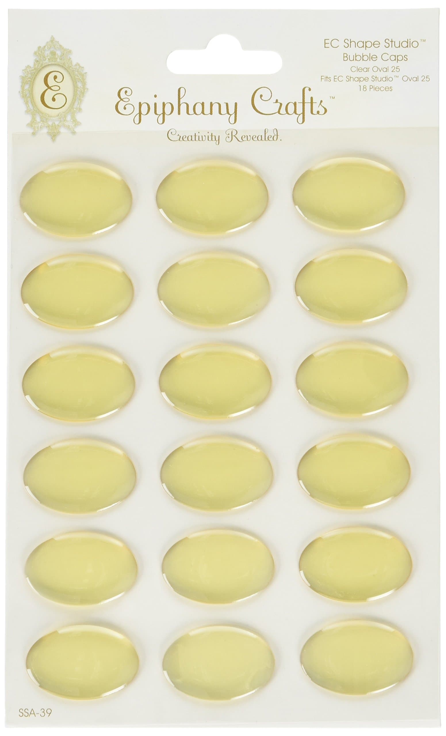 Ephiphany Crafts Clear Bubble Caps-Oval 25, 18/Pkg