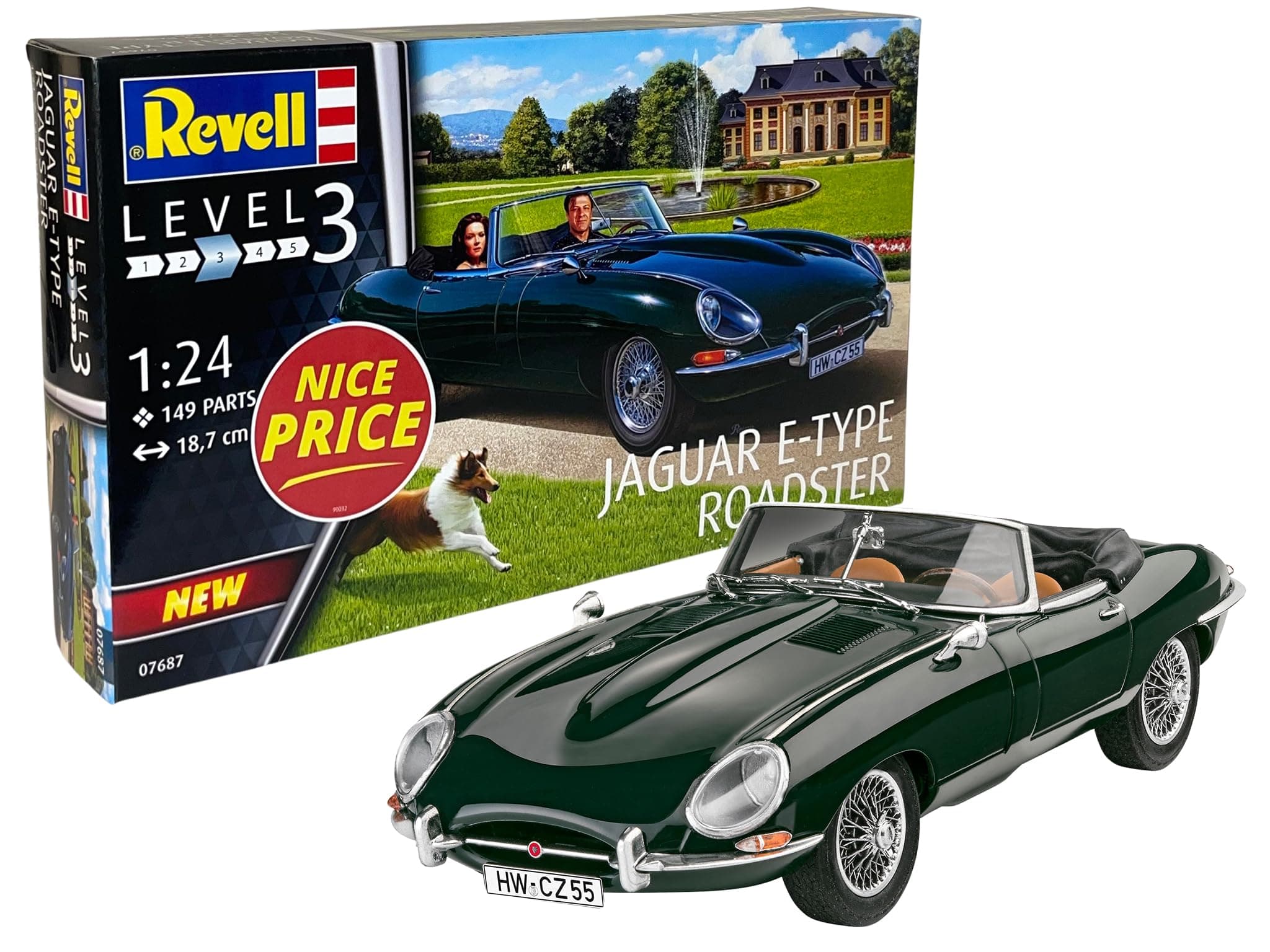 Revell 07687 Jaguar E-Type Roadster 1:24 Scale Unbuilt/Unpainted Plastic Model Kit