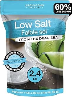 Low Sodium Sea Salt 100% Natural Fine Grain Dead Sea Potassium Chloride with Dead Sea Salt, 39 oz (1106 g)
