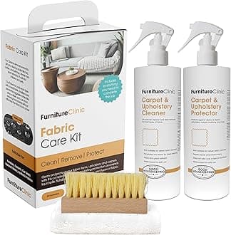Carpet & Upholstery Kit - Cleans and Protects Fabric from Future Spills and Dirt - Repels Oil and Water Based Stains, All Natural Plant Based Cleaner